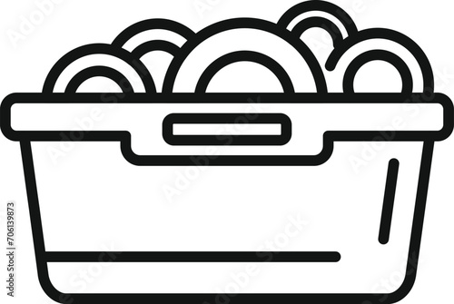Take away food plastic box icon outline vector. Cook lunch. Pastry food