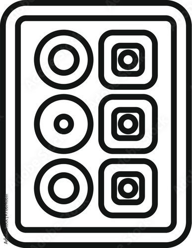 Top view food lunch icon outline vector. Street away box. Cook loaf