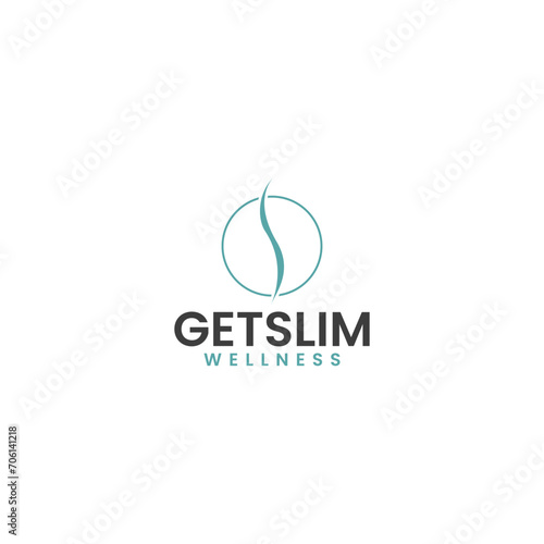 get slim fit workout woman logo design vector