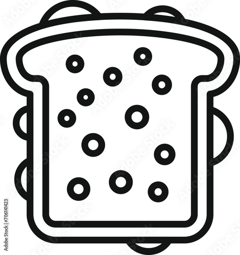 School homemade sandwich icon outline vector. Container box. Snack unhealthy