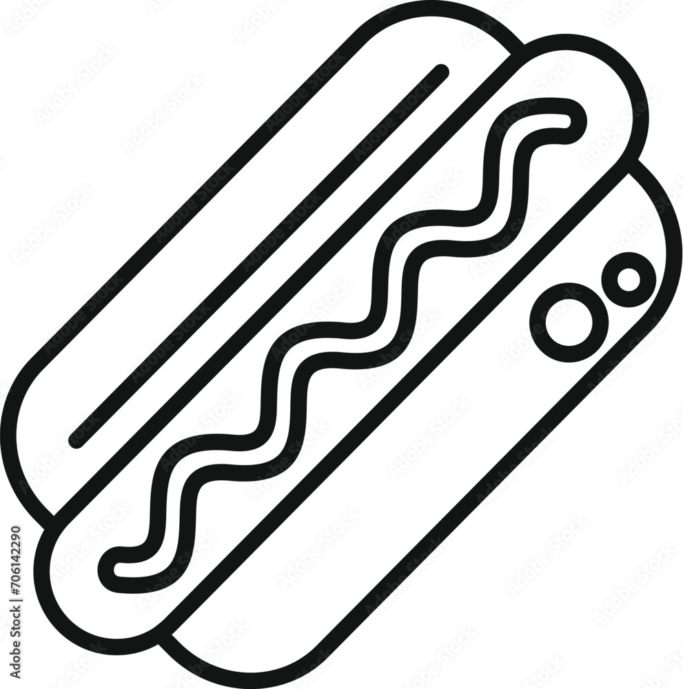 Fototapeta premium Street hot dog icon outline vector. Fast food. Snack lunch