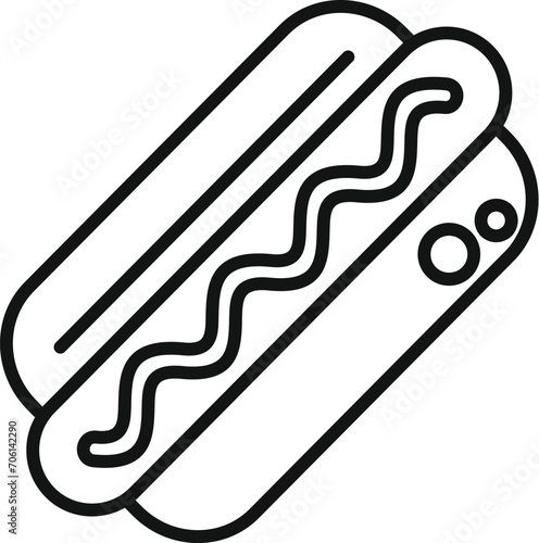 Street hot dog icon outline vector. Fast food. Snack lunch