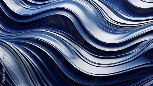 Liquid mercury ripples in shades of silver and cobalt, creating a futuristic and metallic dreamscape.