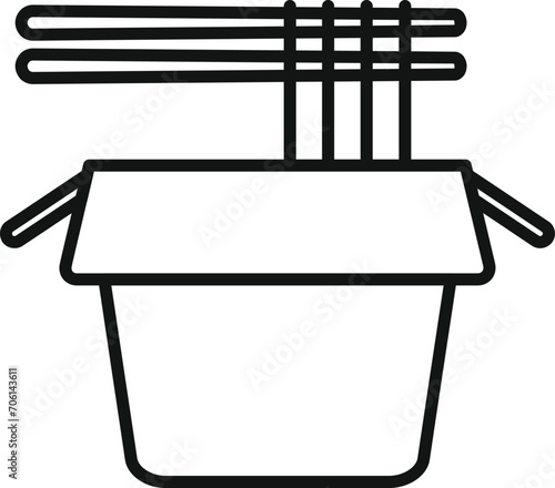 Asian food box icon outline vector. Cook snack. Lunch street