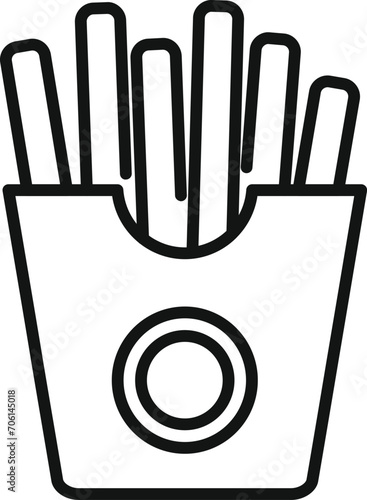 Fries fast food box icon outline vector. Snack craft. Lunch patty
