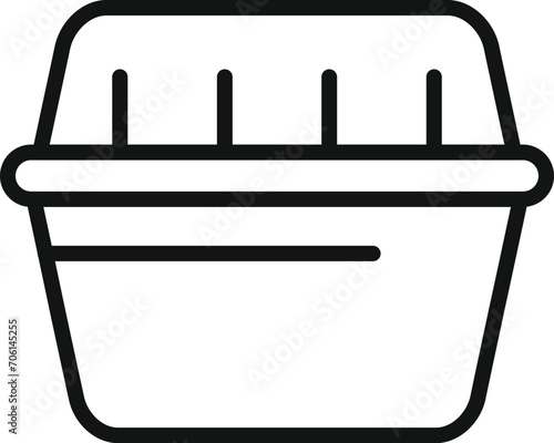 Lunch box icon outline vector. Fast food snack. Bake bread
