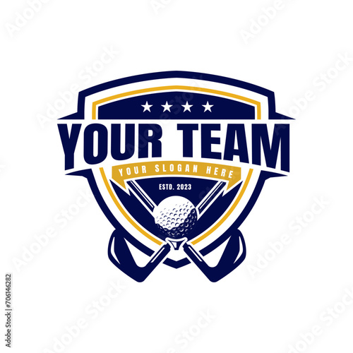 Modern professional golf template logo badge design for golf club vector