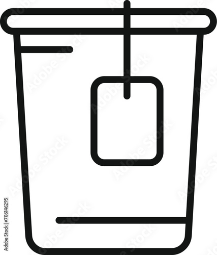 Fast takeout tea cup icon outline vector. Cook pastry. Food break