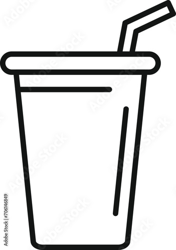 Cola drink glass icon outline vector. Container snack box. Motion lunch