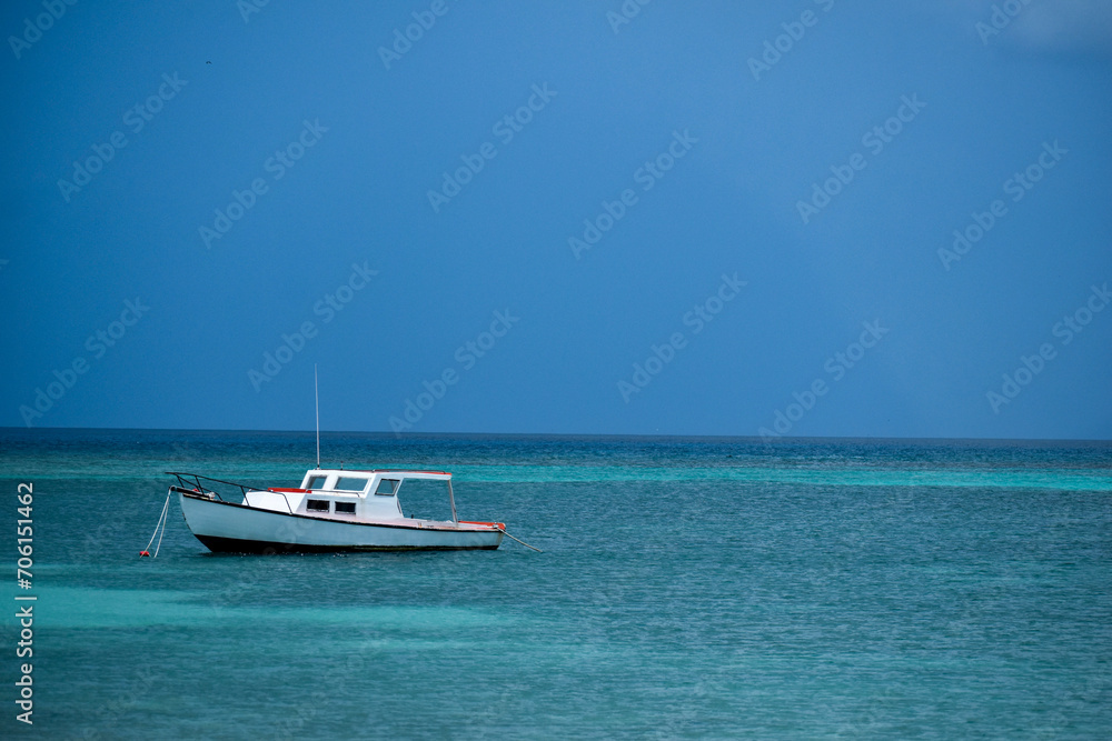 Boat on Blue Sea