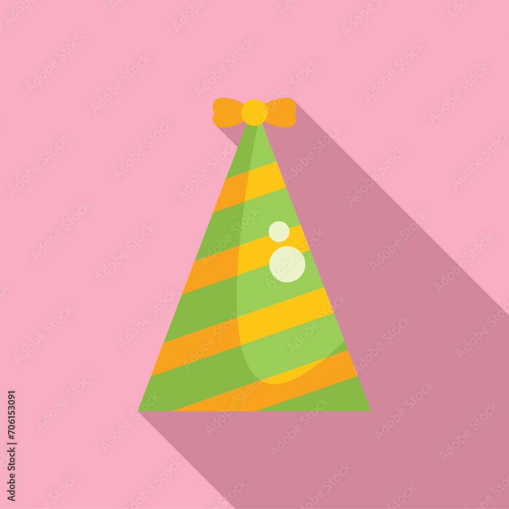 New year party cone icon flat vector. Cone star revelry. Kid event New year party cone icon flat vector. Cone star revelry. Kid event