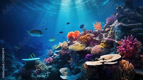 Beautiful View under the water in the sea