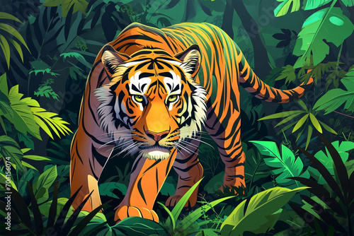 cartoon tiger in the forest © Angah