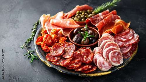 A delicately arranged charcuterie board becomes the centerpiece for a corporate celebration, marking the successful end of a deal with a variety of gourmet selections.
