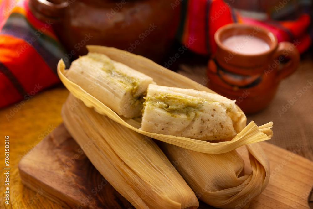 Tamales. hispanic dish typical of Mexico and some Latin American