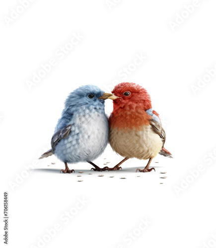 a pair of birds making love, a suitable asset for creating festive valentine's day illustrations, greeting cards and banners.