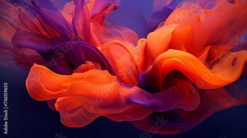 Intense bursts of fiery orange and deep purple liquids colliding and splashing, forming a visually stunning display of fluid artistry in HD clarity.