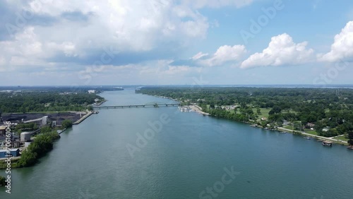 Wallpaper Mural Grosse Ile Parkway Bridge over Detroit River connection to Trenton Michigan, USA Torontodigital.ca