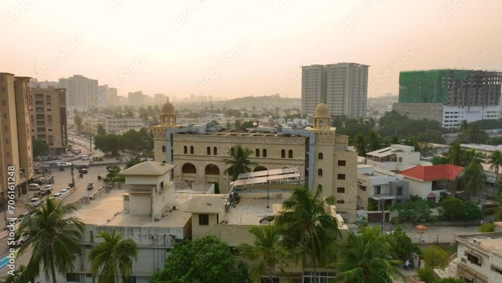Aerial paralapse shot of city view of Shaheed-e-Millat Road of Karachi during sunset in Pakistan.
Aerial paralapse shot of city view of Shaheed-e-Millat Road of Karachi during sunset in Pakistan.