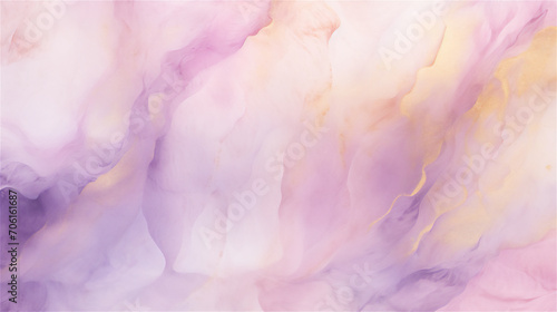 The Gilded Whispers : Marble patterned golden wave background permeated in light purple 