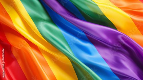 Close Up Shot of a Rainbow Flag