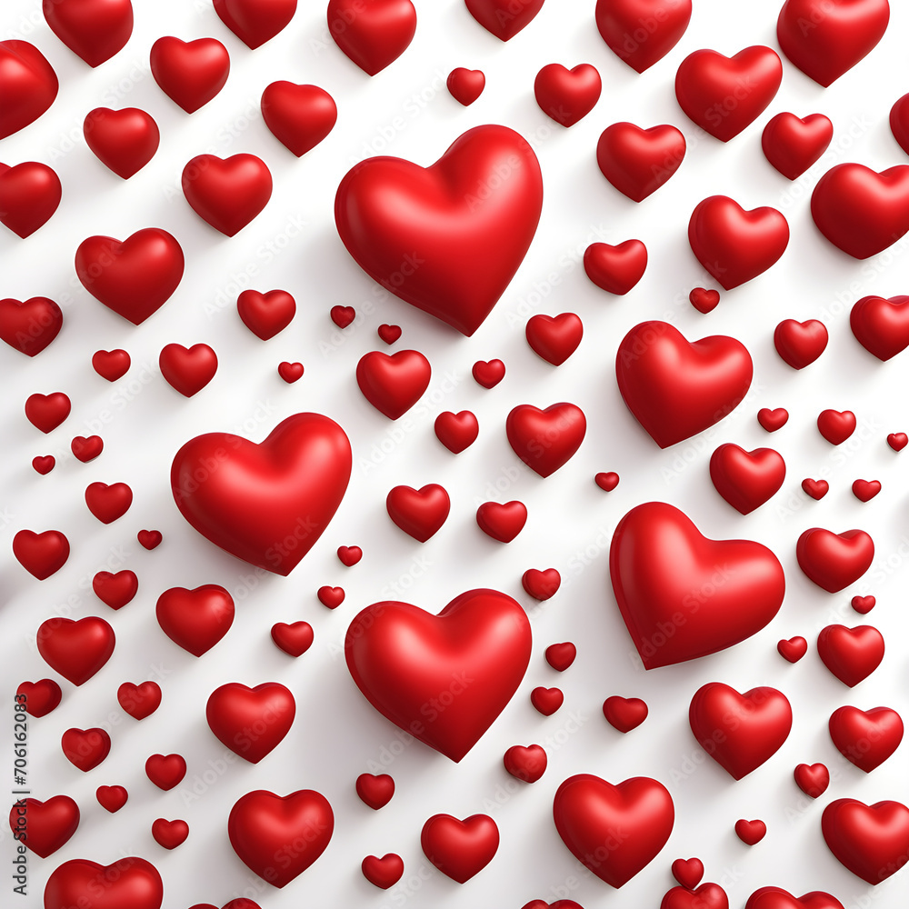 3d red heart shape on a white background 3d red heart shape on a white background