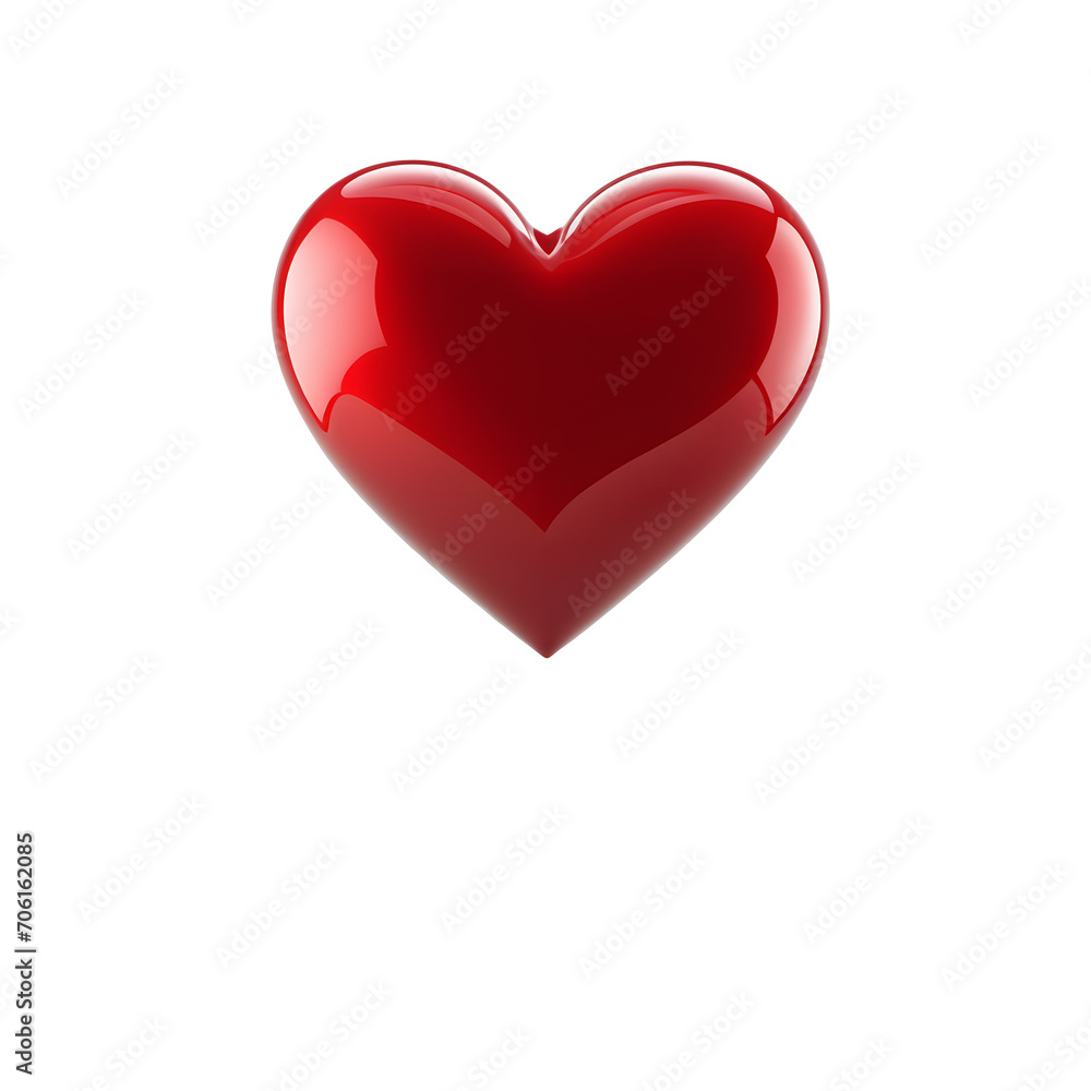 3d render a red heart on a white background 5