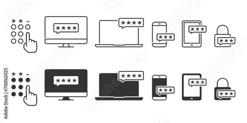 Device computer phone password. Illustration vector
