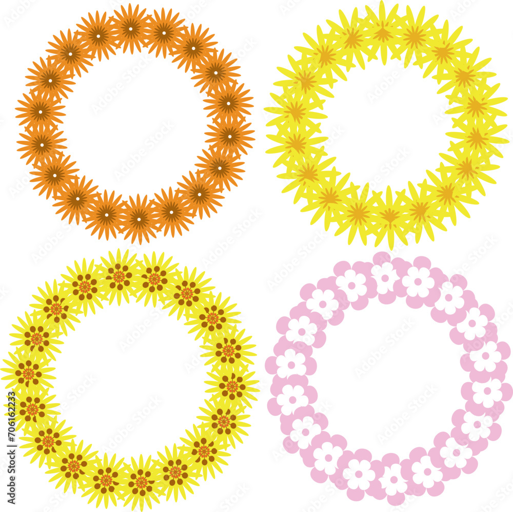 Set of flowers Frame Decoration Set of flowers Frame Decoration