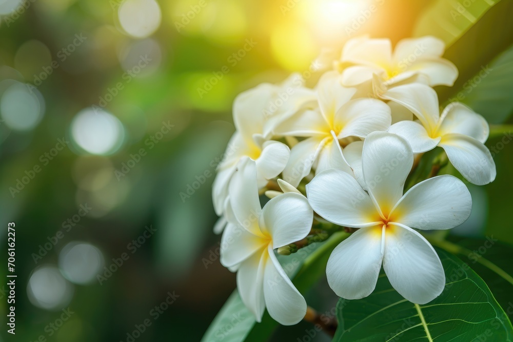 White plumeria blooming on trees, Tropical flower. White plumeria blooming on trees, Tropical flower.