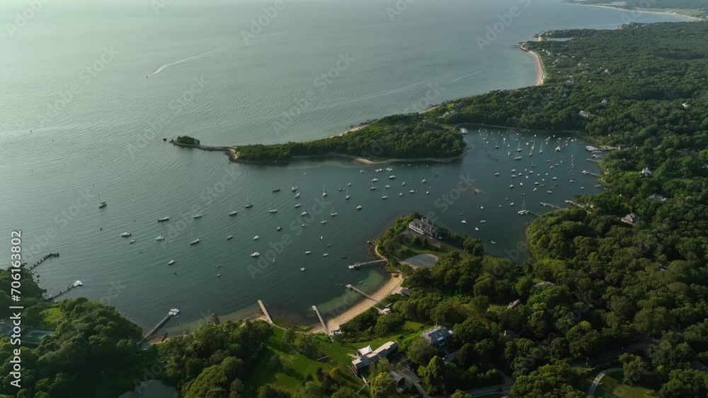 Drone shot of Quissett Harbor in Cape Cod, Massachusetts. Drone shot of Quissett Harbor in Cape Cod, Massachusetts.