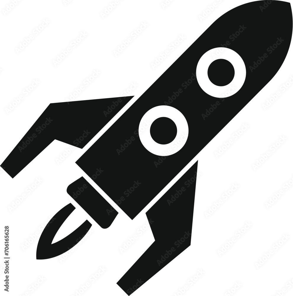 Fast rocket startup icon simple vector. Velocity work. Delivery race