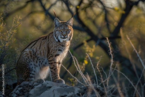 The curiosity of a Bobcat at dawn © Veniamin Kraskov