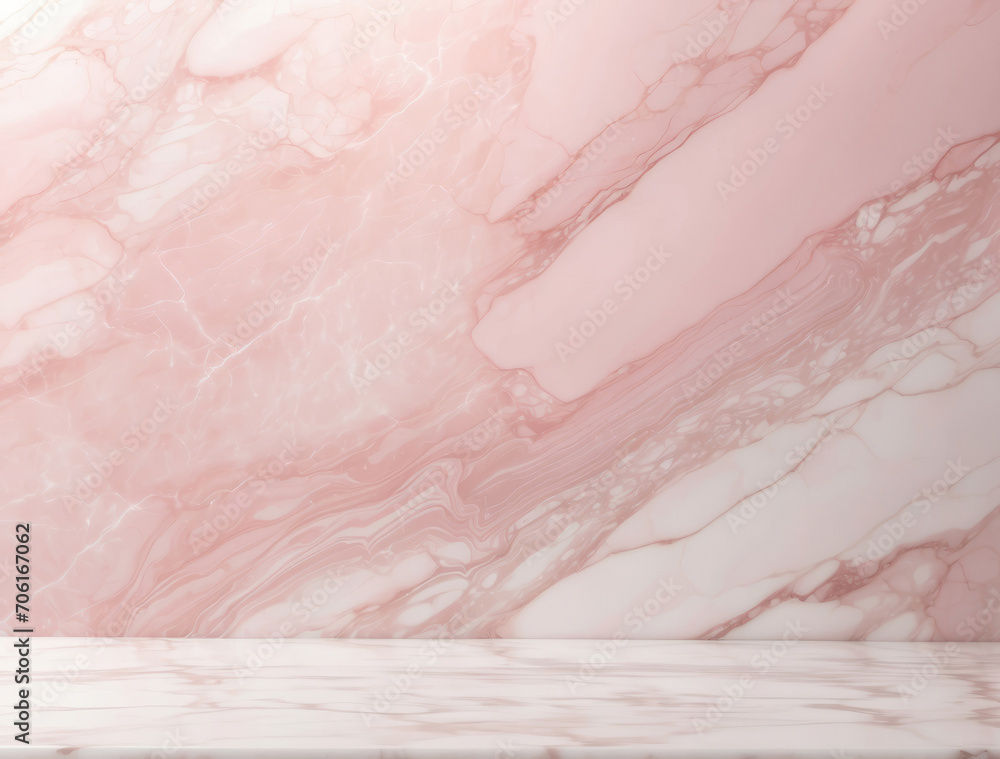 pink marble background wall and table for display