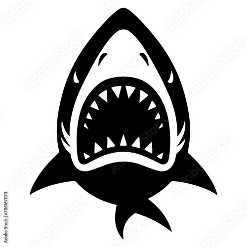 a minimal angry shark vector flat illustration silhouette