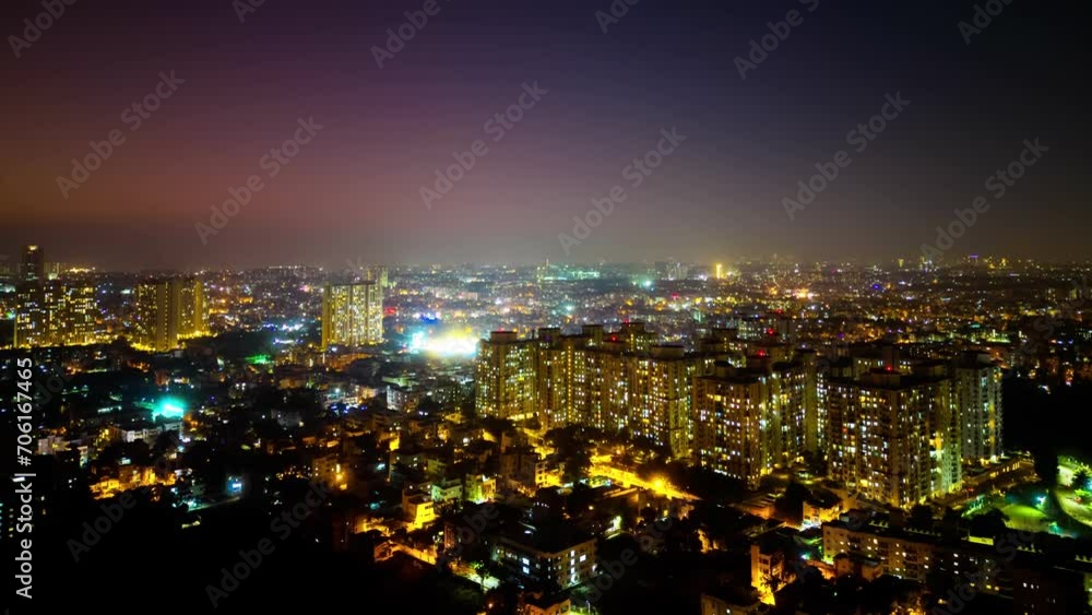 Bangalore Nightscape: Glowing Skyscrapers Illuminate the City Bangalore Nightscape: Glowing Skyscrapers Illuminate the City