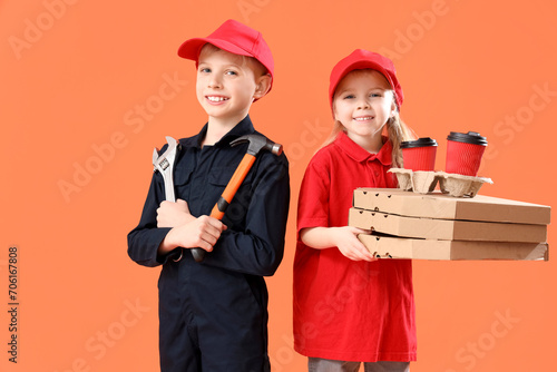 Cute little courier of deli...