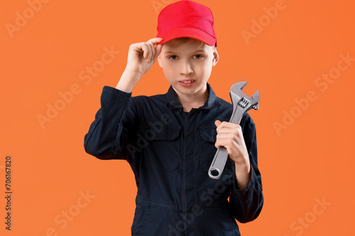 Cute little mechanic with w...