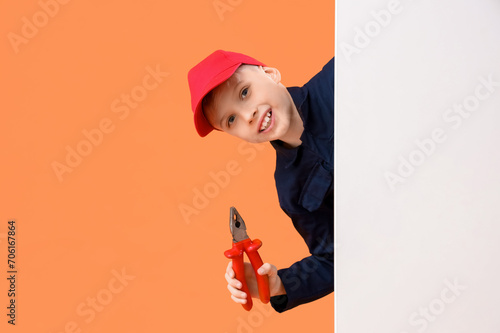 Cute little mechanic with p...