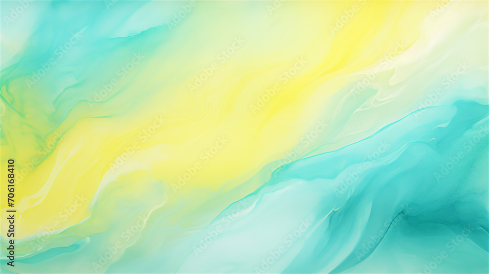 Lemon Breeze: Yellow waves flowing in the middle of sky blue paint
