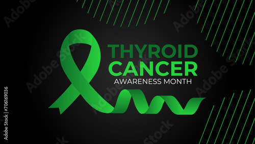 September is Thyroid Cancer Awareness Month background template. Holiday concept. background, banner, placard, cover, backdrop, card, and poster design template with text inscription, standard color. 