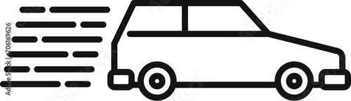Fast car speed icon outline vector. Panel meter device. Scale run