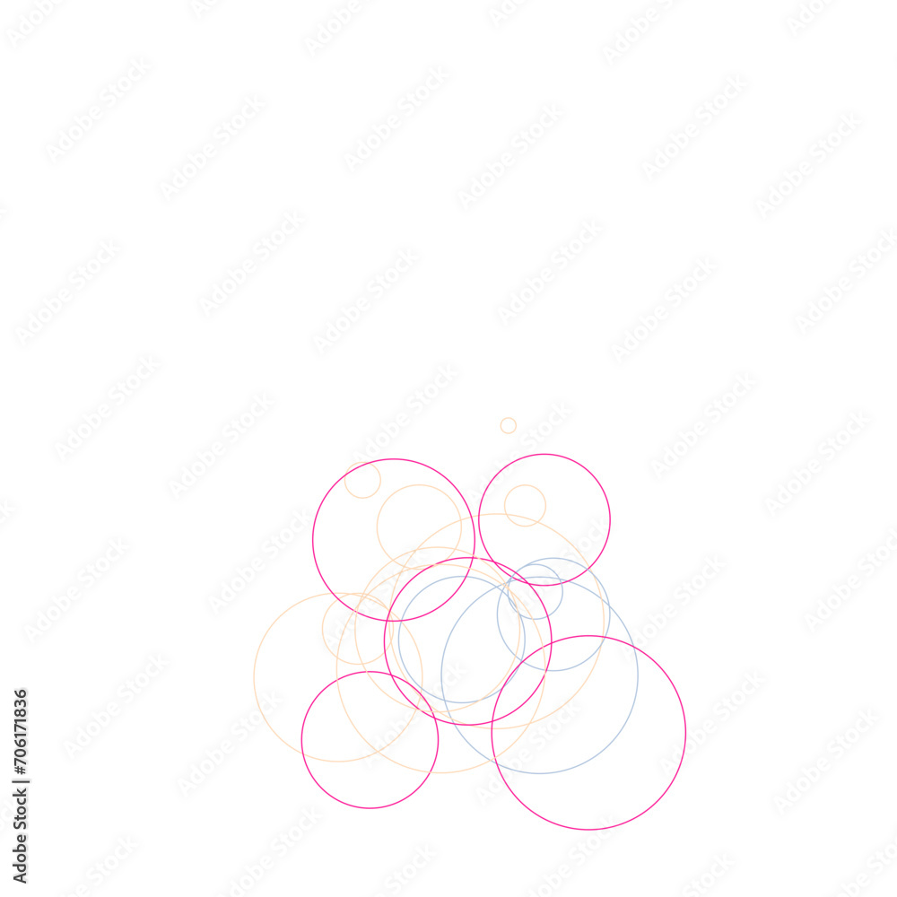 An abstract transparent bubble shape neon circles pattern design element. An abstract transparent bubble shape neon circles pattern design element.