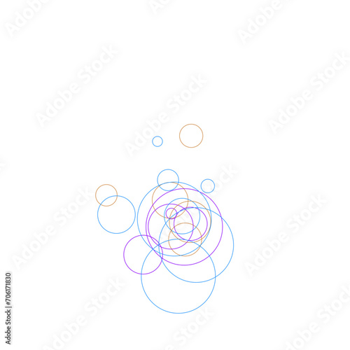 An abstract transparent bubble shape neon circles pattern design element.