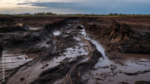 The aftermath of a storm can be seen in the layers of dark, malleable mud and sediment, a reminder of natures power.