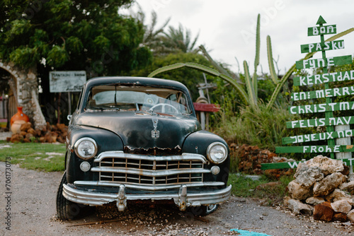 old car on the beach