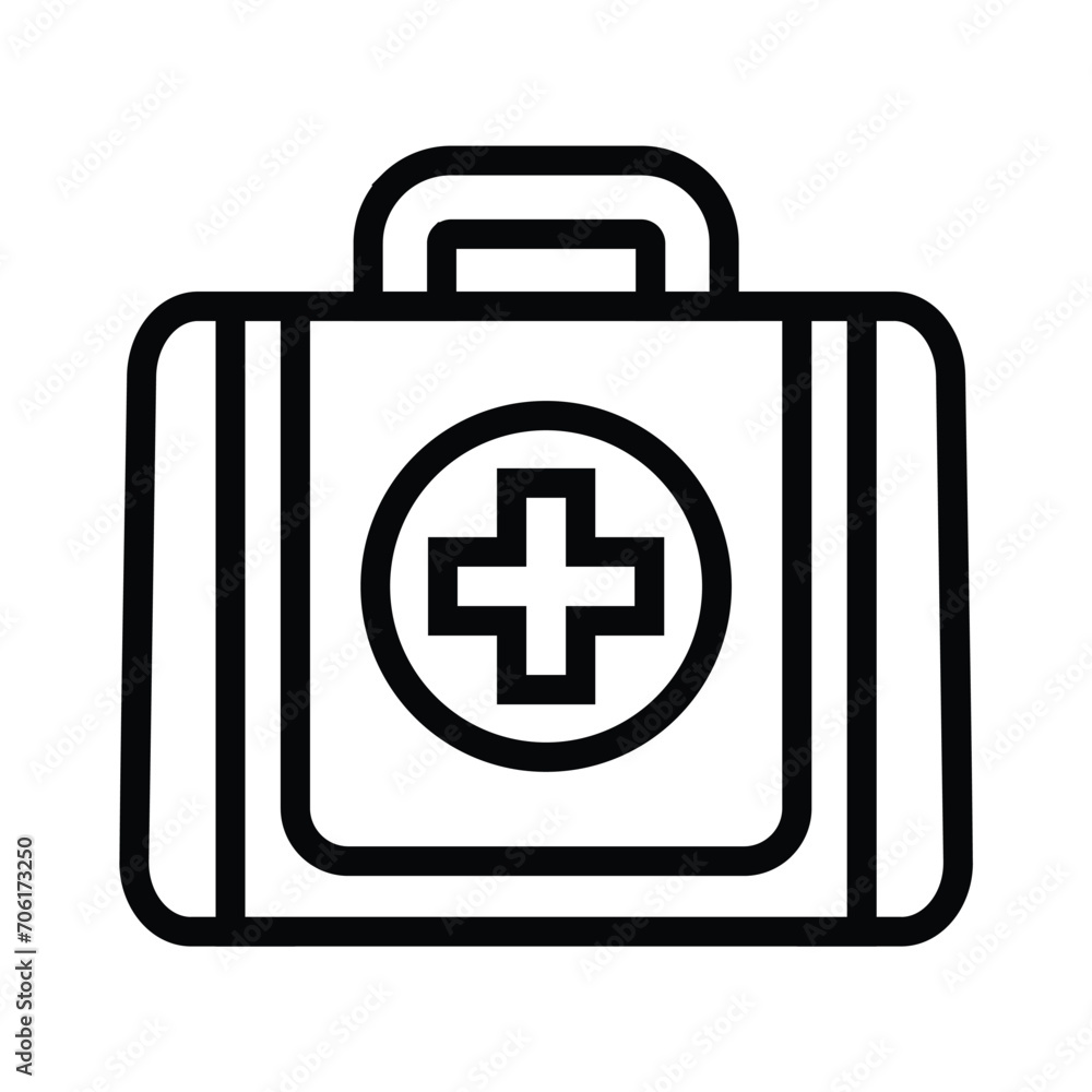 Medical bag outline icons, minimalist vector illustration and transparent graphic element. Isolated on white background Medical bag outline icons, minimalist vector illustration and transparent graphic element. Isolated on white background