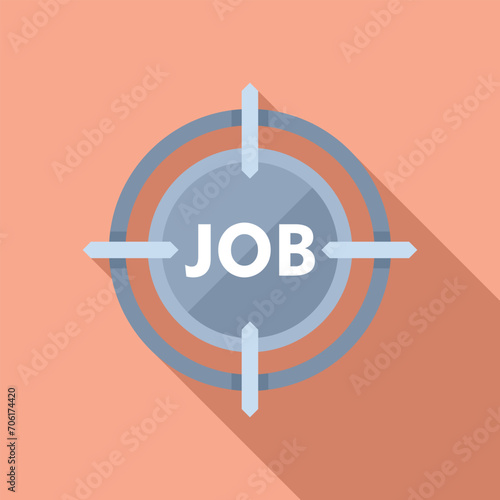 Job target online icon flat vector. Career glass. Discovery information new