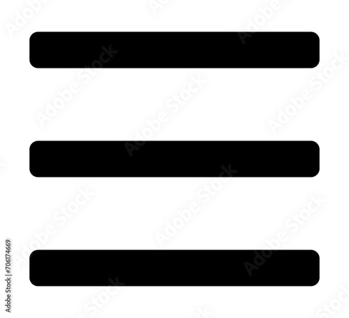 expand Menu icon, menu button of the three horizontal lines icon. vector isolated on white background. modern and simple design. photo
