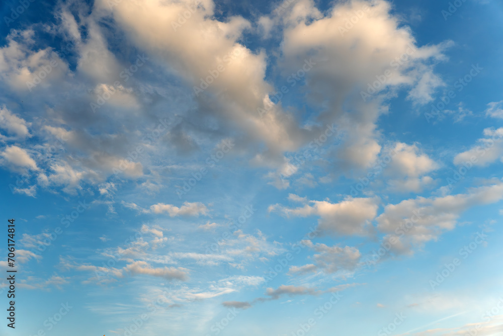 Blue sky background with clouds